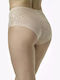 High-waisted Women's Slip Seamless with Lace Beige