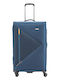 Lamonza Großer Reisekoffer Weichschalen Blau mit 4 Räder Höhe 79cm A13097