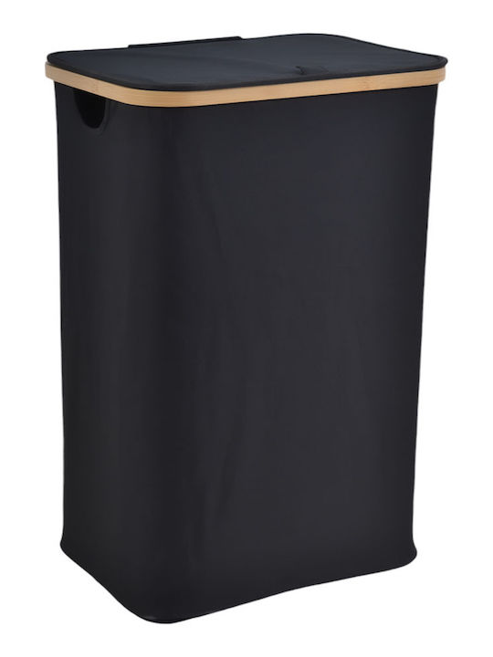 Ankor Fabric Laundry Basket 72lt with Cap 40x30x60cm Black