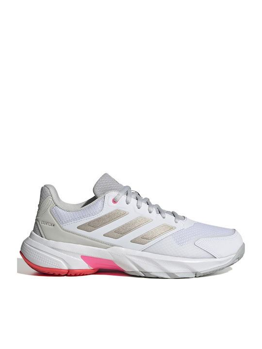 adidas Courtjam Control 3 Ftwr Γυναικεία Παπούτσια Τένις Λευκά