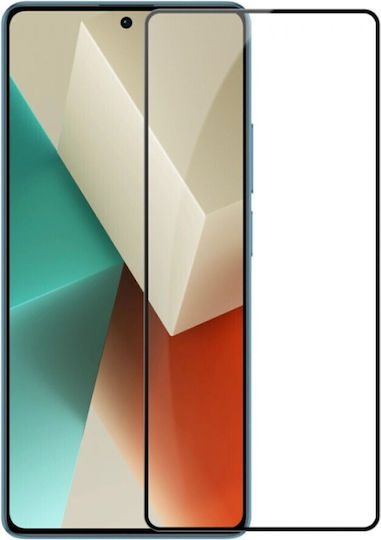 Full Cover Full Glue Τζαμάκι Προστασίας Οθόνης Xiaomi Redmi Note 13 5g Μαύρο