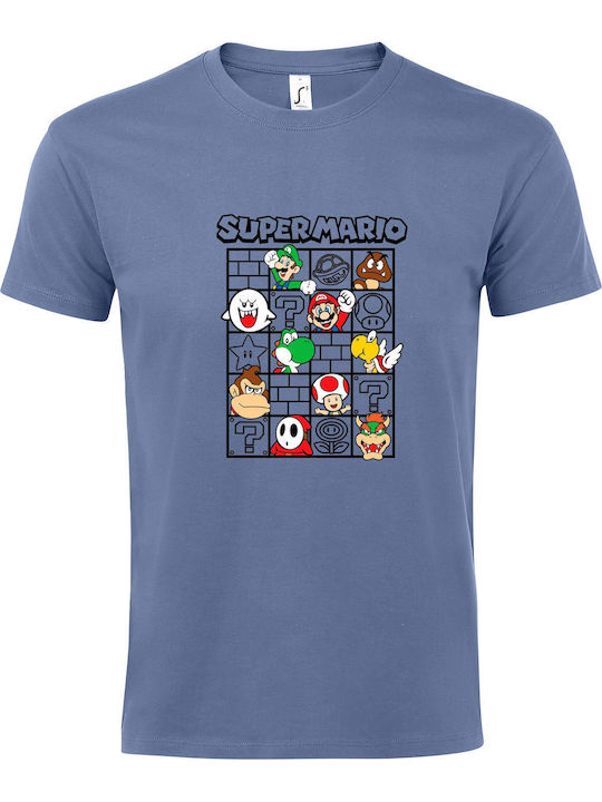 T-shirt Unisex " Super Mario Fanart " Blue