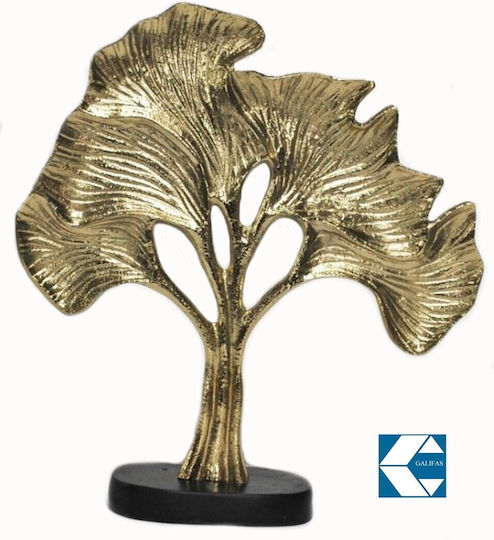 Decorative Metal Gold Tree Wooden Base 32x8x36cm Galifas 9910837 Galifas