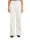 High Waist Women's Jean Trousers in Wide Line Ecru
