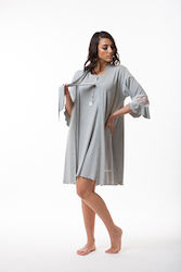 Dama Koupa Robe Maternity & Nursing in Gray color