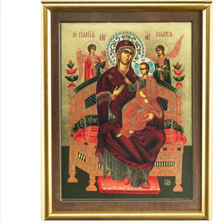 Panagia Pantanassa Replica of Miraculous Icon Authentic Product of Vatopedi Monastery Holy Great Monastery Vatopedi 30405000082123 33 X 26 Cm