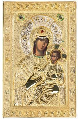 Panagia Vimataria Replica of Miraculous Icon Rotating Authentic Product of Vatopedi Monastery Holy Great Monastery Vatopedi 27087 20 X 13 Cm