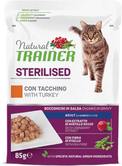 Natural Trainer Υγρή Τροφή για Γάτες σε Φακελάκι με Γαλοπούλα 85gr