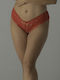 High-waisted Women's Brazil with Lace Red