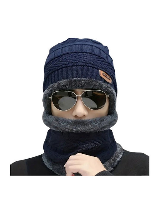 Beanie Unisex Σκούφος Πλεκτός σε Navy Μπλε χρώμα