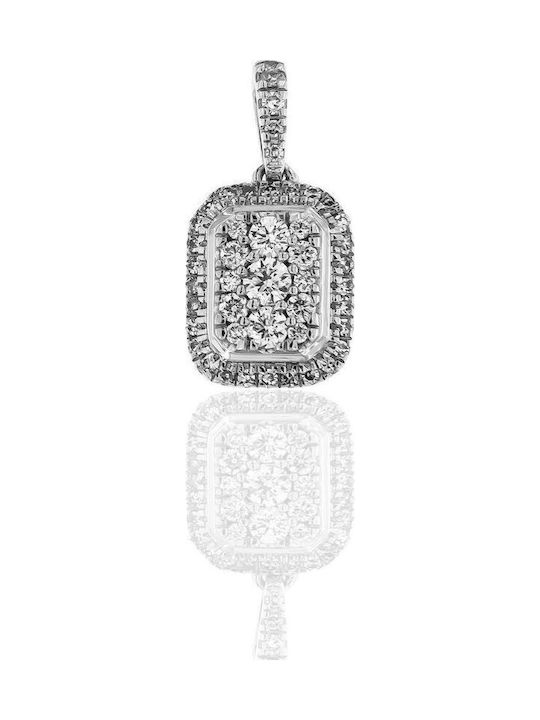 Metrongold Charm Rosette aus Weißgold 14K mit Diamant