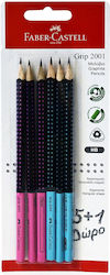 Faber Castell Set of 6 Grip Pencils Hb 2001 Bicolor Blue Red 12310622