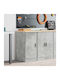 Living Room Display Cabinet Made of Solid Wood Gray 40x51x85cm