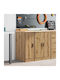Wall Living Room Cabinet Made of Solid Wood Brown 30x51x85cm