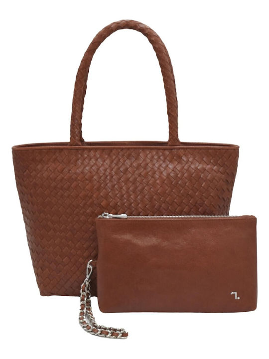 7.Dots Leather Women's Bag Shoulder Cognac