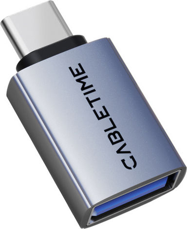 Cabletime Konverter USB-C männlich zu USB-A weiblich Gray 1Stück CT-CMAF10-AG
