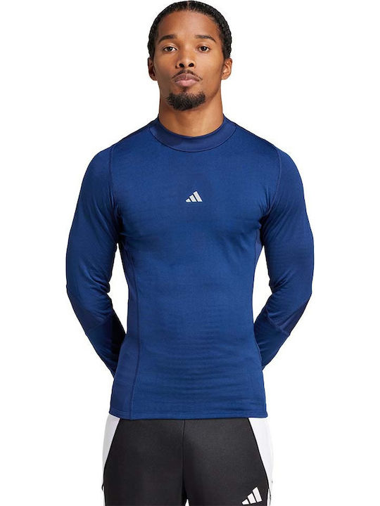 adidas Techfit Ανδρική Ισοθερμική Μακρυμάνικη Μπλούζα Compression Μπλε