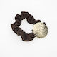 Fabric Hair Scrunchie Brown Black Ecru Decorati...