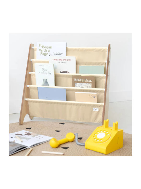 Kids Wooden Bookcase Beige