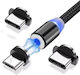 LED / Magnetic USB to Lightning / Type-C / micro USB Cable 1m (EV-9091)