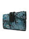 Small Leather Women's Wallet Cards with RFID Blue