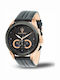 Maserati Men's Watch 45mm Chronograph Battery with Black Leather Strap