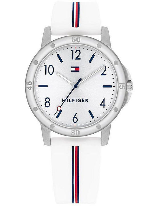 Tommy Hilfiger Damen Uhr mit Weiß Kautschukarmband 1720014