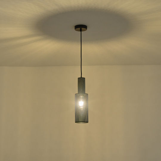 Eurolamp Pendant Light Black with Socket E27 10x10x34cm