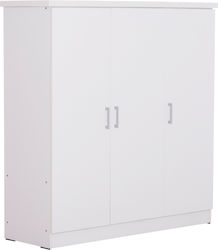 Bailey Τρίφυλλη Ντουλάπα Λευκή 116x40x123cm