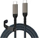 Naxius Braided USB 2.0 Cable USB-C male - USB-C 60W Μαύρο 0.5m