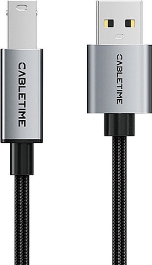 Cabletime USB 2.0 Kabel USB-A-Stecker - USB-B-Stecker Schwarz 5m CT-AMBM1-AG5
