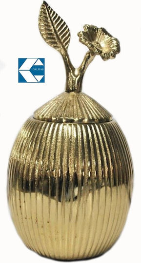Galifas Metallic Sweet Jar with Lid Gold 15x15x28cm