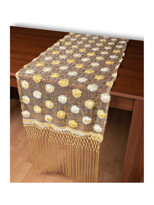 Silk Fashion Checkered 264-1 Gold 50x200cm