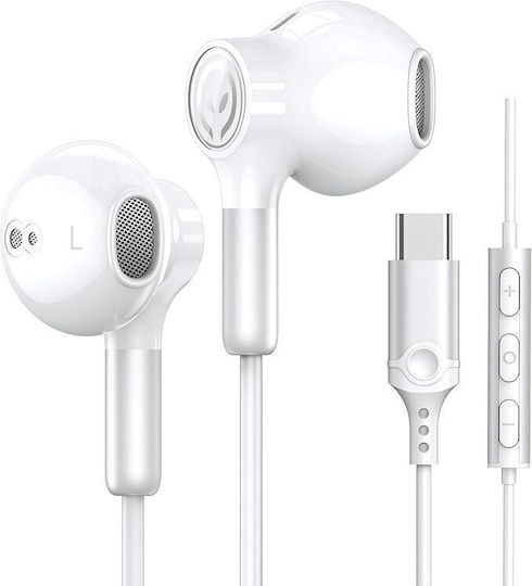 In Ear Benewy Usb C Earbuds In-ear Handsfree Headphones with Connector 3.5mm Pink