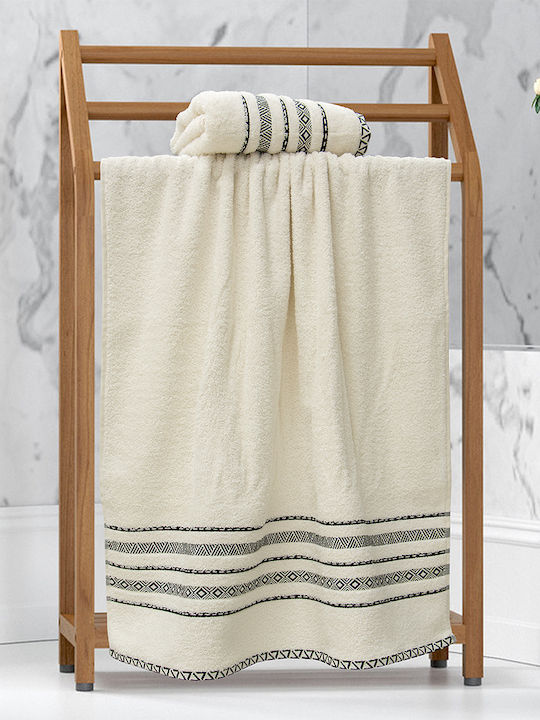 Lino Home Πετσέτα Σώματος Lux 70x140εκ. White Βάρους 550gr/m²