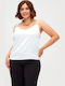 Undershirt Women's Crop Top Satin with Straps White