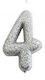 Party Κερί No4 Ασημί Glitter Ahc40-4