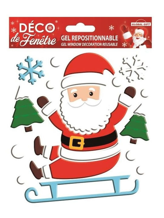 Dekorativer Gel-Fensteraufkleber Weihnachtsmann Globales Geschenk