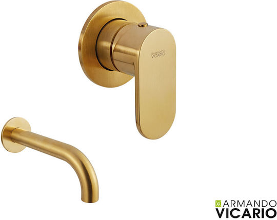 Armando Vicario Built-in Faucet Mixer for Bathroom Sink 1 Exit Gold