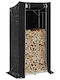 vidaXL Ξύλινο Ράφι Αποθήκευσης Ξύλων 100x60x200cm Μαύρο