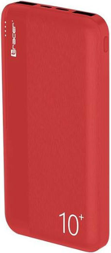 Tracer Walker Power Bank 10000mAh with 2 USB-A Ports and USB-C Port Red