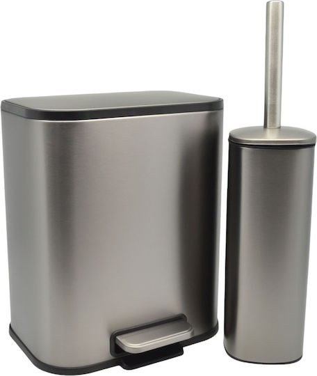 Ankor Inox Σετ Πιγκάλ και Καλαθάκι Μπάνιου Soft Close 5lt Inox Finger Print Proof