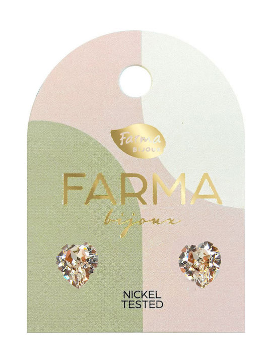 Farma Bijoux Σκουλαρίκια Καρφωτά με Πέτρες