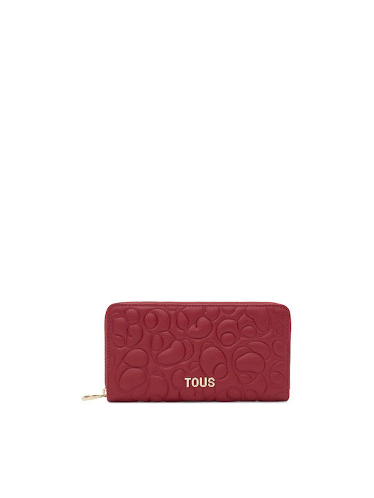 Tous Große Leder Damenbrieftasche Rot