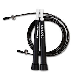 Професионално въже за скачане Cecotec Drumfit Speed Rope със стоманени ергономични дръжки за високоинтензивни тренировки, регулируемо до 300 см, система Smoothbearing 360º Cec-07130