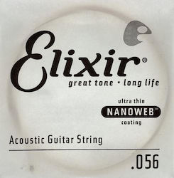 Elixir Nanoweb Μονή Χορδή Phosphor Bronze 56" Ball End