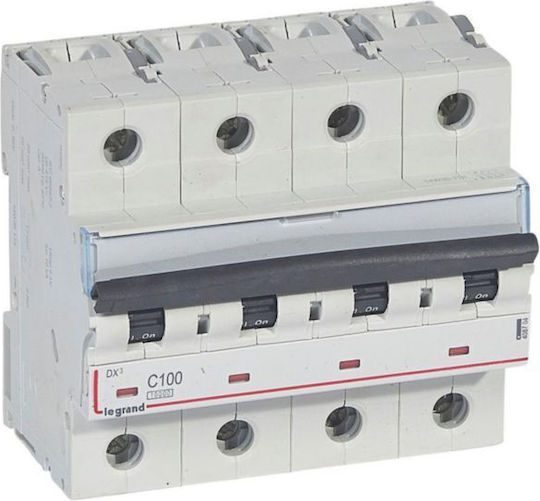 Legrand Dx³ 4p 100a Automatic Three-phase Circuit Breaker 10ka 400v Type C Neutral Disconnection N 408704
