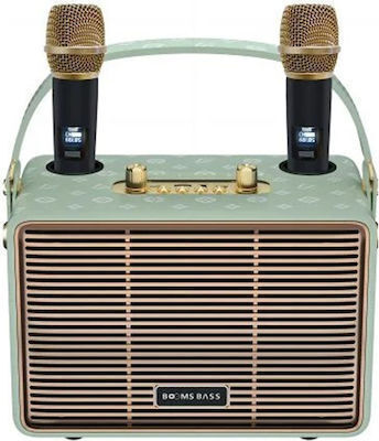 Ηχείο Karaoke με Ασύρματα Μικρόφωνα HJ-4202+.ΜΙΝ Πράσινο