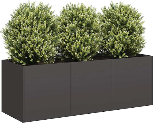 vidaXL Кутия за саксии Метал Черно 120x40x40см.
