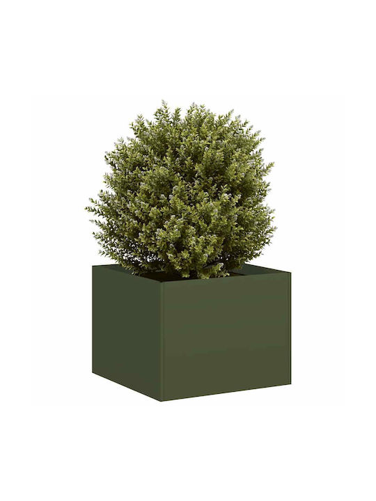 vidaXL Planter Box Metallic Green 40x40x30cm.
